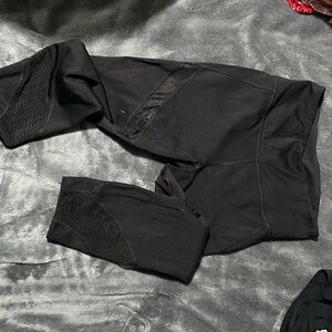 Black Leggings with Mesh Detail
